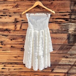BEACHSISSI | NWT Cream White Tiered Smocked Dress S